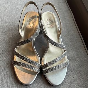 Naturalizer Silver Strappy Sandals
